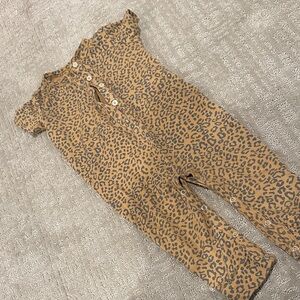 Leopard Print short sleeve jumpsuit